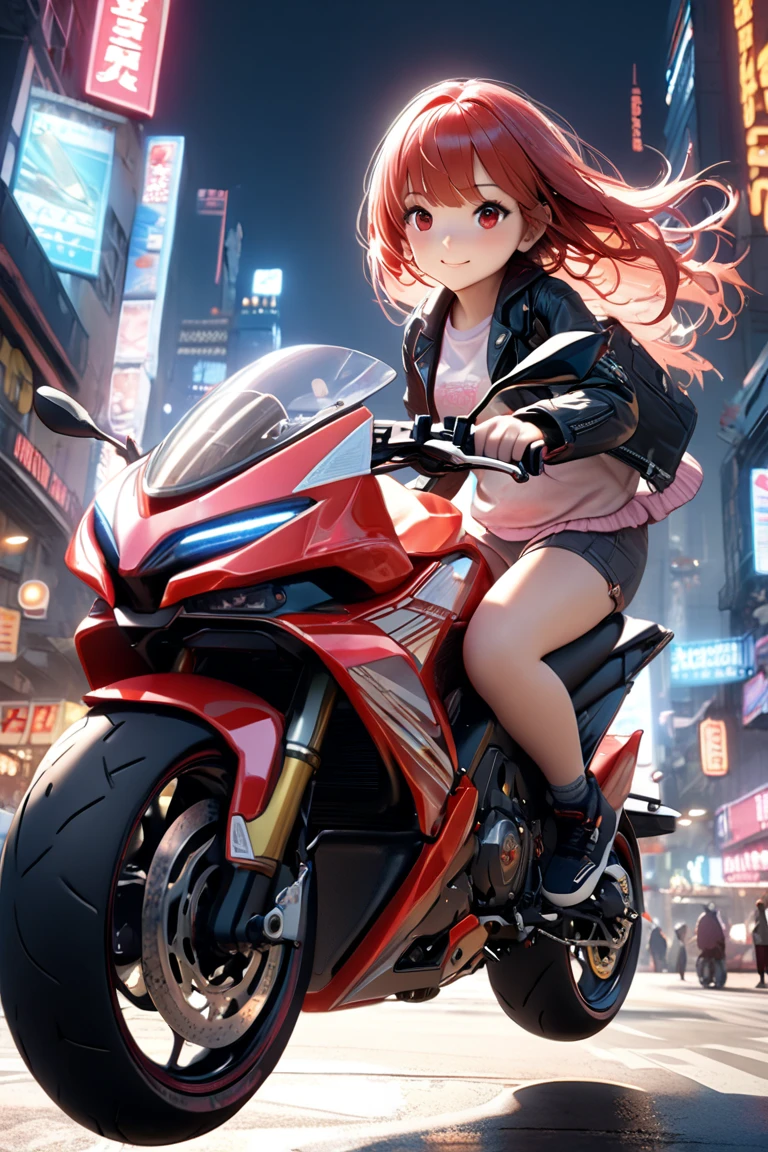 artwork of t-shirt graphic design, flat design of one retro ,motorcycle, miami street , colorful shades, highly detailed clean, vector image, photorealistic masterpiece, professional photography, realistic car, simple sunrise backdrop for car, flat white background, isometric, vibrant vector((white background))