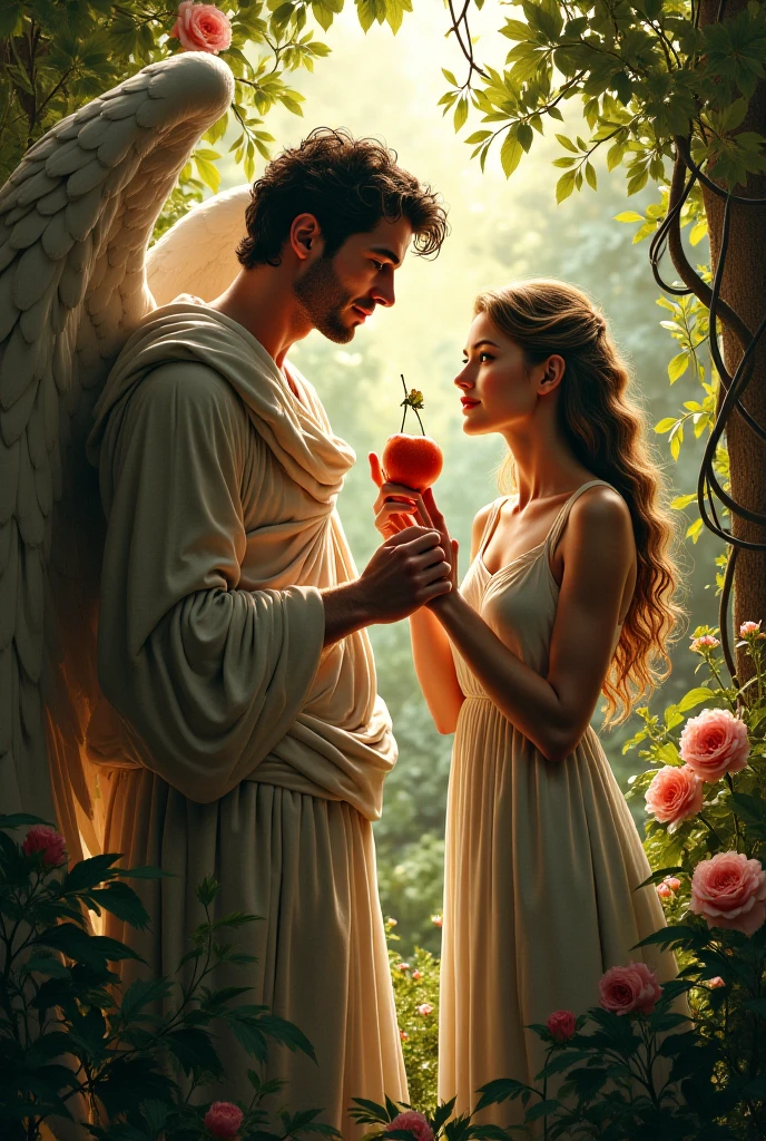 drawn drawing. angel sticker, heart, Temptation... The Garden of Eden.
Temptation by the Apple
Word" limit"