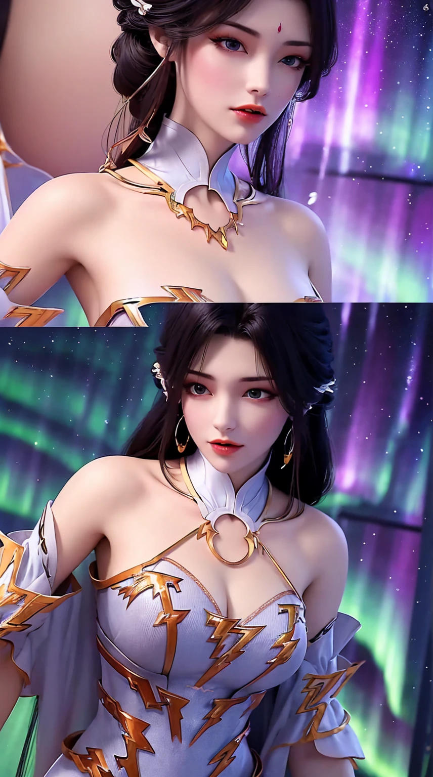 Under the deep and boundless cosmic starry sky,A goddess stood there,Her beauty and mystery are breathtaking。Her figure seemed so small in the starry night sky,But it exudes an indescribable grandeur。Her eyes sparkled like stars,Refracting the endless mysteries and beauty of the universe。
The goddess wore a tulle-like robe,the moonlight was shining on her body,Make her figure more dreamy。Her long hair flowed down her shoulders like a waterfall。。。。。。。。,Sway gently with the wind,Like a river of stars rippling in the night sky。
Her hands gently raised a splendid planet。,It's like holding the entire galaxy in the palm of your hand。Her gaze traveled through time and space,Explore the endless mysteries of the universe。Around her,Countless meteors pierced the night sky,Like the hem of her skirt fluttering gently。
Against this magnificent backdrop,The face of the goddess is like the brightest star,Gentle and firm。She seems to control the life and death of the entire universe,But with compassion,Caring for all beings in the world。Her presence,Make the starry sky more captivating,Make the universe more mysterious。
Goddess of the universe under the stars,It represents the endless mysteries of the universe,It also carries the endless yearning of human beings。She is like a symbol of eternity,Always standing there,Guard the sea of stars。