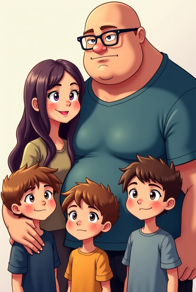 Beautiful cute thicc curvy busty blonde wide hips huge belly wearing jeans and shirt and bra under mother and son. Cute couple, the son is hugging her belly