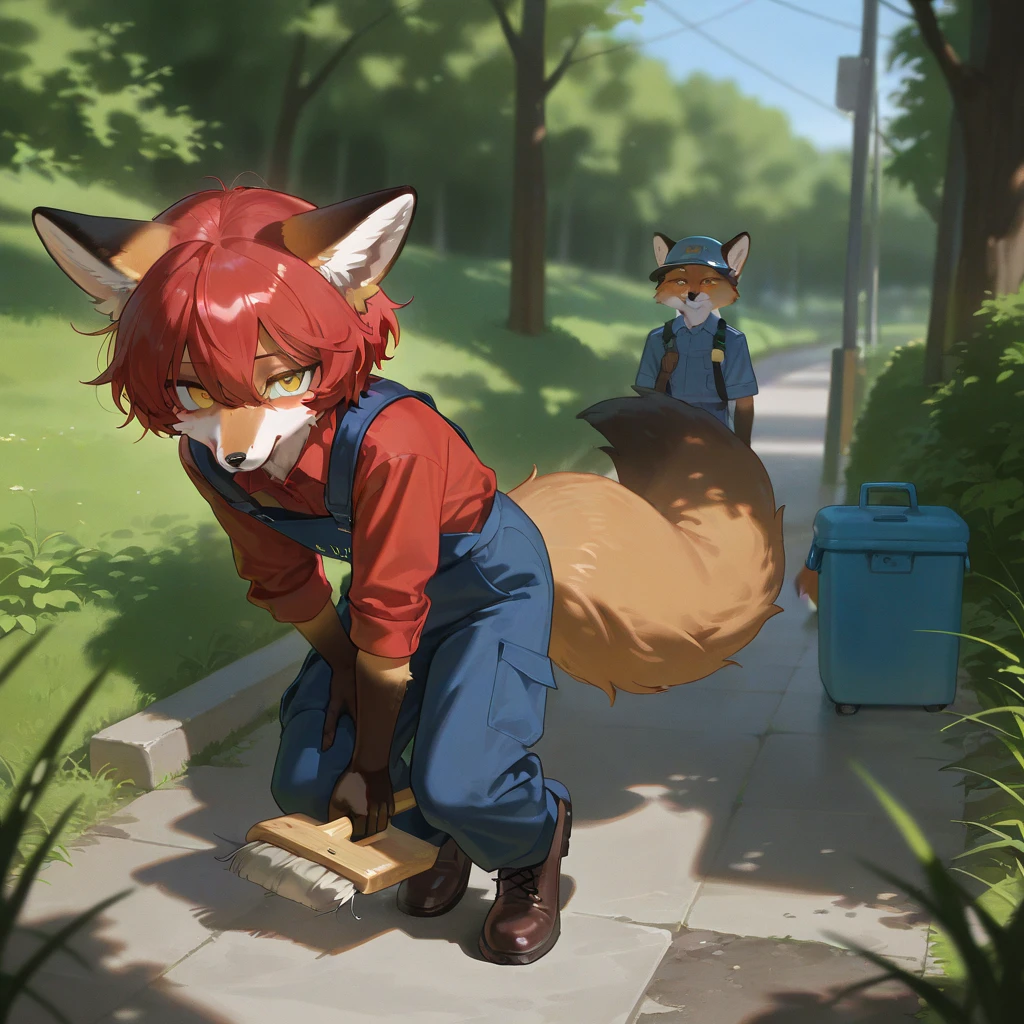 (masterpiece)，(Very detailed)，(best quality)，hairy，fox，Golden fur，white hair，Black pupil，（child），（Naked upper body），((Happy expression))，Forest background，8k，(high quality)，(Ultra HD)，(Ultra Detailed)，Perfect sunshine，（Standing on the grass），Naked upper body，（Young child），Butt，Pink hole，Dress cutely，Chest，Rear view，Chest，Running，Turn your head and look behind you