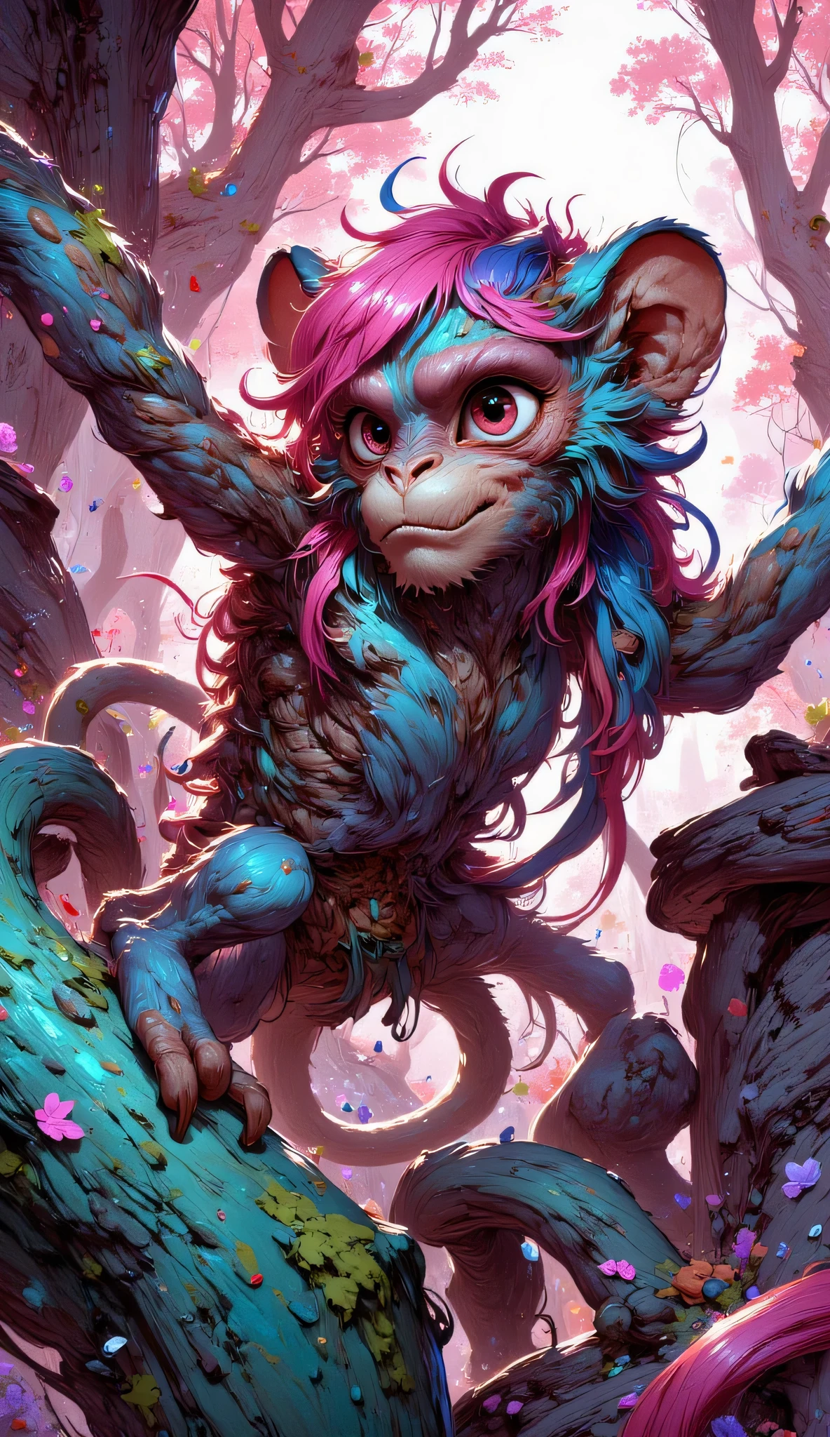 draw monkey, Use too many colors get, with color transitions in the background (background complex colors let {x} be drawn from a straight angle)