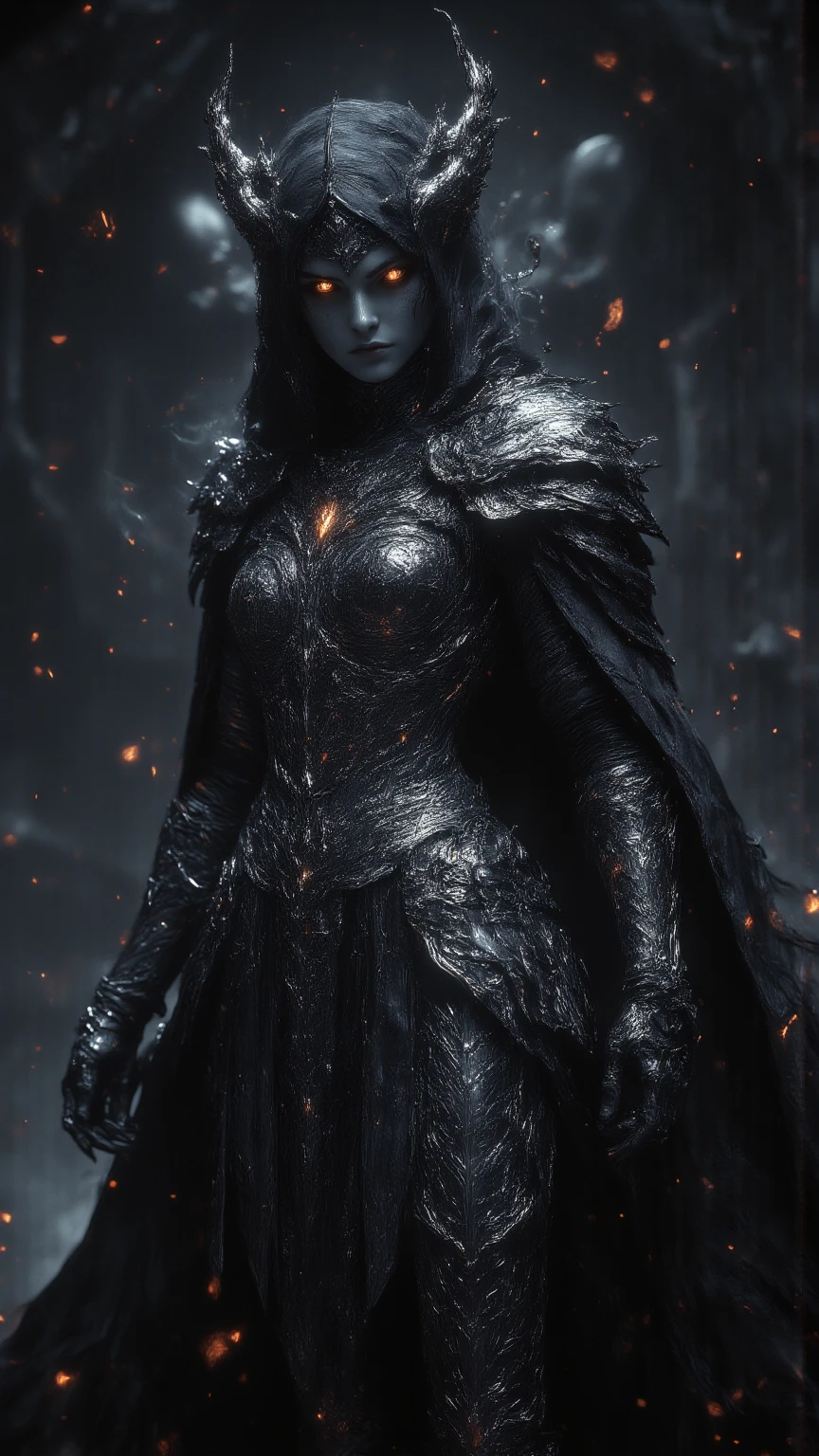 young (beautiful:1.2) female knight standing inside a gothic church, bloodborne, pretty face