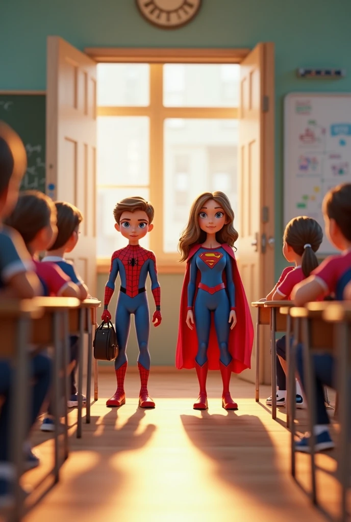 Create a Disney-style movie cover for the movie "up and down". Links ist eine Gruppe von Kindern mit downsyndrom. Right is a group of children with physical disabilities. Es stellt den Konflikt zwischen up, der rechten Gruppe, und down, der linken Gruppe.