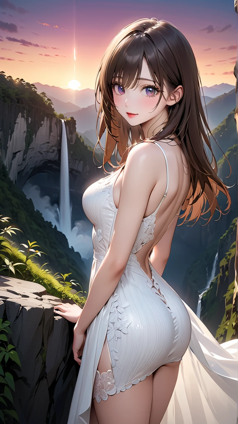 ((Masterpiece)), ((extreme details)), Aztec warrior girl, fit girl, Latina in short summer dress of light and semi-transparent fabric, Dancing on a field of flowers on a windy day, Windlift dress, Regarder le spectateur, (Slightly transparent white nightgown), sourire affectueux, Gold ring, corps en forme, (Marque tribale peinte), cheveux noirs, long braided hair, Emerald green eyes, silhouette sexy, Petite poitrine, juicy muscular ass, (corps en forme), moite, wet, Field of flowers as far as the eye can see, ((High Details)), ((Best quality)), 8k, realism, Ray Tracing, reflection light, textured skin, Rendu CG3D, lighting cinematic,
