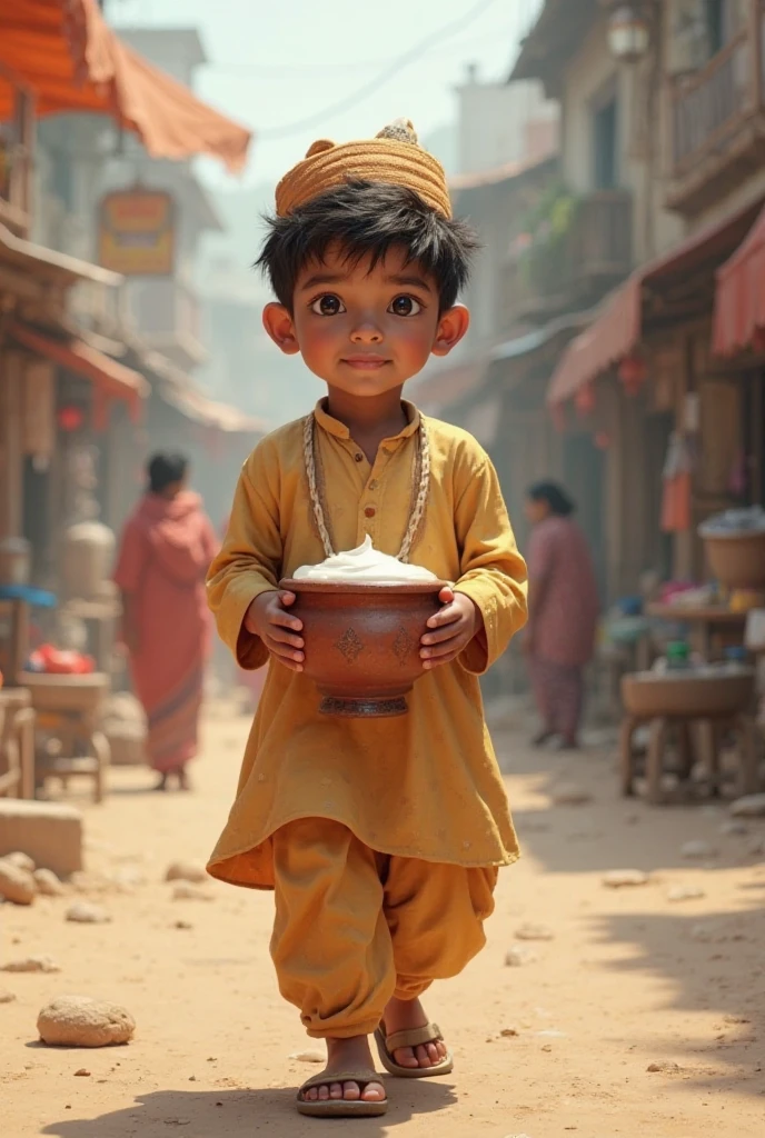 A Indian boy selling tea