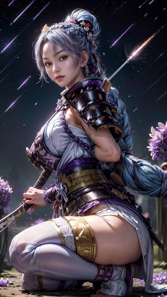 there is a woman in a pink transparent lace dress sitting on a big broom stick, beautiful aerith gainsborough, aerith gainsborough, glamorous aerith portrait, beautiful alluring woman, seductive anime girl, [ 4 k digital art ]!!, Iris Amicitia, from final fantasy, final fantasy character, seductive Iris Amicitia portrait, glamorous Iris Amicitia, beautiful anime woman, large breasts, showing cleavage, lags a part, (golden lotus tattoo:1.5),