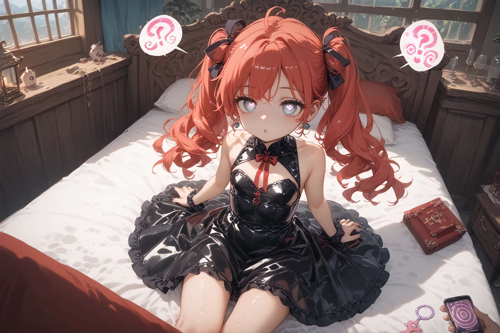 Highest quality,High resolution,1People Girl,whole body,look up,looking at the camera,ponytail,Crimson hair,Blue eyes,indoor,Bedroom,Bunny girl,Fishnet tights,Dim lighting,Dripping a lot of saliva,Drooling,Stringy saliva,Open your mouth,Sticking out tongue,Saliva,Tears,cry,