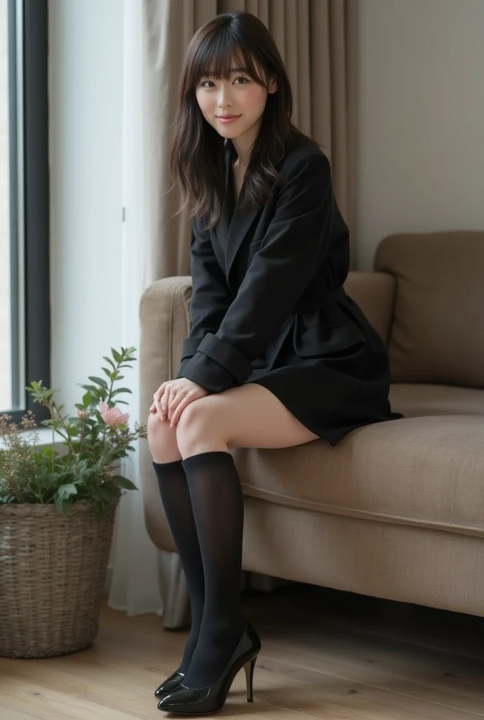 ulzang-6500-v1.1, (RAW photo:1.2), (Photorealistic:1.4), Beautiful detailed girl, Very detailed eyes and face, Beautiful detailed eyes, ridiculous, Incredibly Ridiculous res, hugefilesize, Super detailed, high resolution, Very detailed, Best quality, Masterpiece, kemomimi, ((Japanes girl' high school uniform)), illustration, Very detailed, CG, unified, 8K wallpaper, Amazing, Fine details, Masterpiece, Best quality, Very detailed CG uniform 8k wallpaper, light in face, Cinematic lighting, 1girll, 16 years old, (()), ((Dynamic pose))), (camel-toe), (Half), (Pantyhose), (knee-bending leg sit))