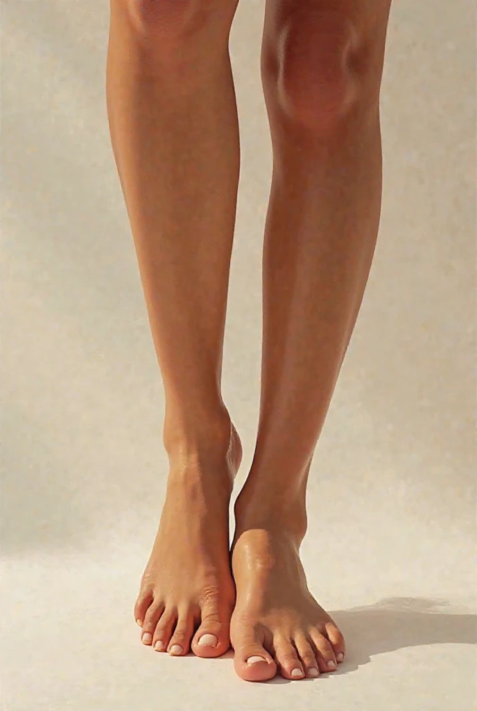 Ultra-realistic capture, Highly detailed, High resolution 16k close-up of human skin. Skin texture must be natural, With such detail that pores can be finely identified, Skin should look healthy, In a uniform tone. Use natural light and color, photo realistic, Full Body Shot, full body, black bandeau top, (perfect foot), (small feet), (showing feet), (five toes on each foot),show the feet, feet, correct foot anatomy