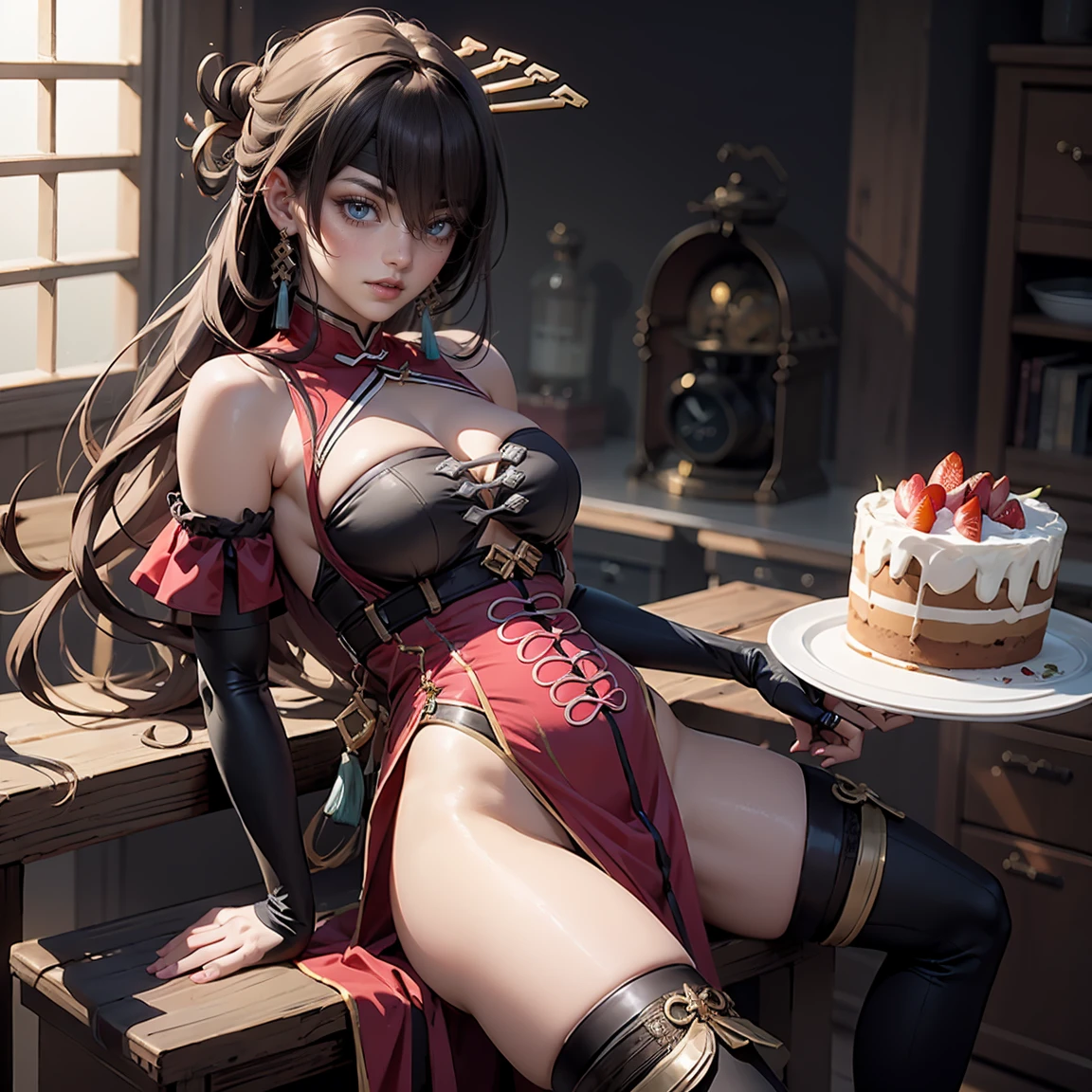 1girl, (8k, best quality, masterpiece, perfect lighting:1.3), (full body:1), isometric, dynamic angle,
a photo of (an aggressive cute lady:1.3) (shrunken proportionally smaller to a one-tenth scale:1.4), (cramed tightly into a luxury small glass jewelry box:1.2) for a gift, in box, (behind glass:1.1), displayed on a showcase, satin tablecloth, detailed accessories, (oversized object, so huge accessories, so huge gems:1.2), arranged properly, in jewelry store, at night,
spread legs, nose blush, detailed eyes, medium breasts, (narrow waist:1.1), black hair, long hair,
detailed clothes, (luxury formal evening dress:1.2), black long dress, thighhighs,
black hair,spread legs,
ulzzang-6500-v1.1,
sfw,
<lora:GiftInBoxV1:1>
