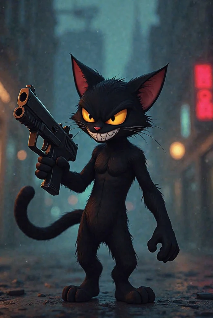 Tazmanian devil from looney toons with gun