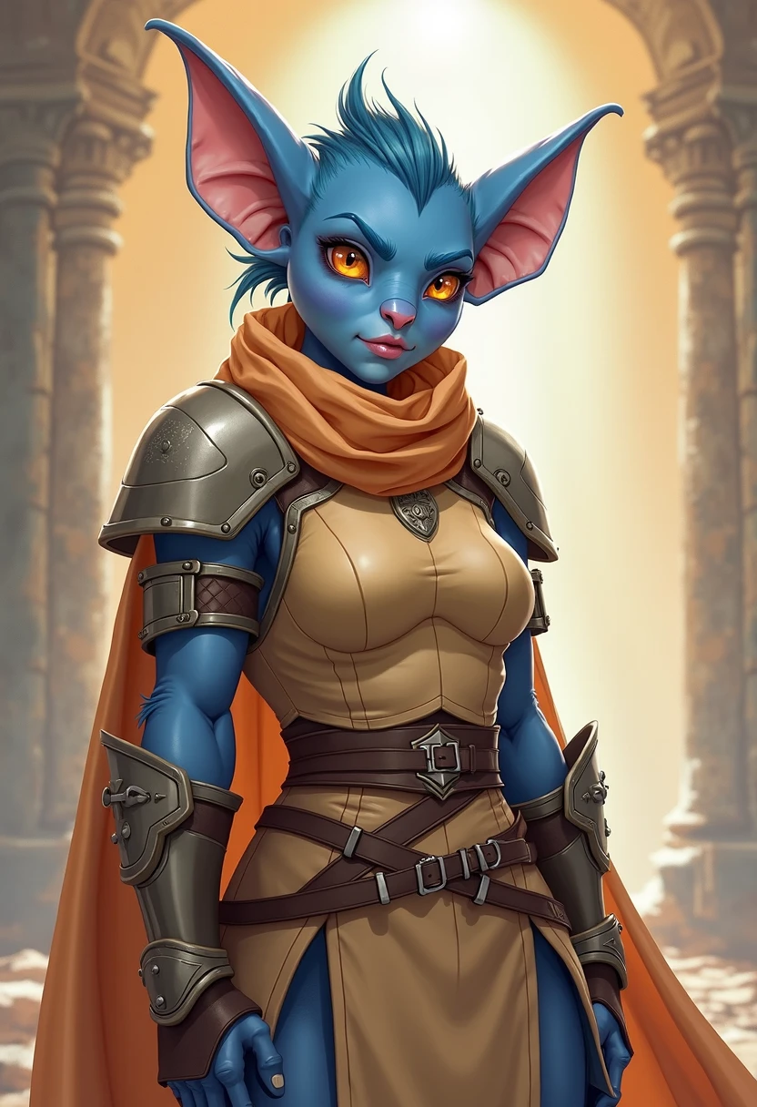 an asari gnome assassin hiding in the shadows
