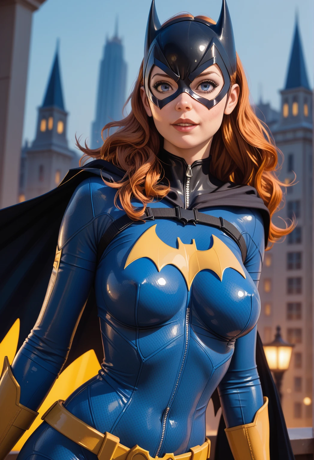 <lora:difConsistency_photo:0.8> fuckable 22yo <lora:Barbara:0.85> batgirl, suit, orange hair, cape, bodysuit, cape, lipstick, <lora:Rogue-fC-V1:0.6> bodysuit, bright vibrant colors, vivid saturated colors, tight 90's superhero suit, cleavage, thighs, (full-body, dynamic posing, dramatic posing, from behind), (BREAK <lora:matWomen_v3:0.2> woman, (Cavewoman outfit), dynamic posing, from above) BREAK ((photorealistic), realistic face, medium breasts), beautifully detailed woman, realistic face, detailed mouth, extremely detailed eyes_and_face, beautiful attractive face, beautiful detailed eyes, pronounced feminine feature, matte eyeshadow, eyelashes, eyeliner, perfect body, smooth skin BREAK color HD photo, ISO 204800, (full body, high quality photo, masterpiece), HDR, 8K resolution, analogue RAW DSLR, best quality, absurdres, vivid vibrant colors, skin pores, intricate detail, (intricately detailed face_and_eyes), realistic human hands, sophisticated detail, (realistic lighting, sharp focus), centerfold, bokeh, official art, 8k wallpaper, ultra high res, professional photography