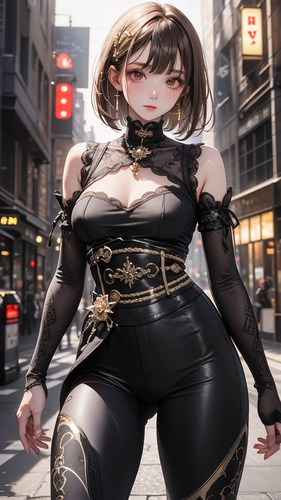 Unbeatable masterpiece, Ultra photo realsisim, Perfect artwork, Intricate details, Best quality, Strong light, High contrast, steampunk green Speerise High Neck Zip One Piece Unitard Full Body(Masterpiece) , (Best quality) , (extremely detailed wallpaper CG unity 8k) , (best character detail:1.36), marshes, (delicated lines:1.24), (fantasy), (Cold light:1.2), cape, Color splattering , Colorful, colorful background, detailed eyes, love eyes, moist thick lips, red lipstick, detailed eyeshadows, blue eyes, sci-fi background, smiling, love, looking at viewer, 1woman, matured woman, age 30, brown hair, (short hair:1.5), (bangs:1.2), (wavy hair:1.3),high high quality