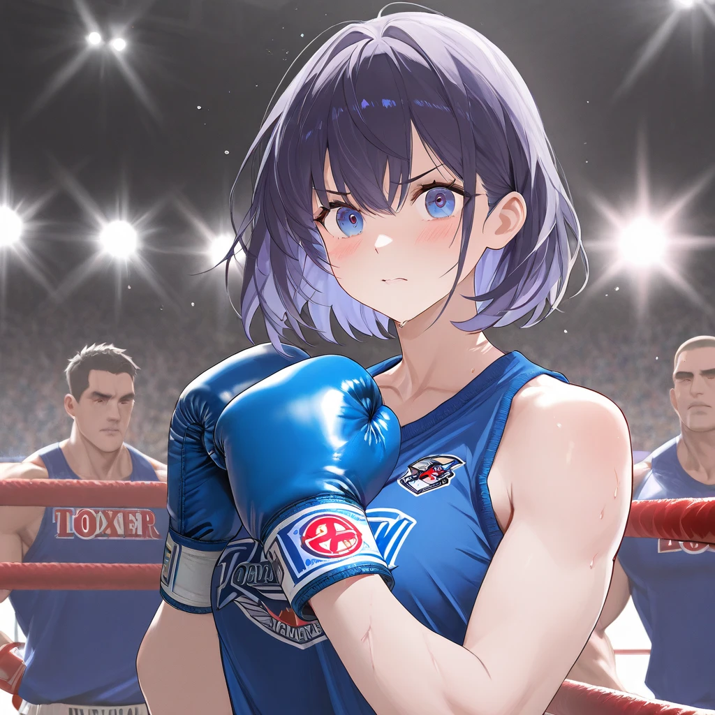 (((Wrestling))),submission,Nsfw,(((1girl,1man, performed wrestling))),(((1man performed a wrestling move on 1girl))),1man wearing wrestling-wear,1man in,,(((Masterpiece )), ((best quality)), ((ultra detailed)), 8K, 16K, detailed beautiful face, detailed beautiful eyes, sl1, 1girl, short hair, red hair, ahoge, long sleeves, military uniform, pink skirt, large breasts, expressionless, laboratorium,