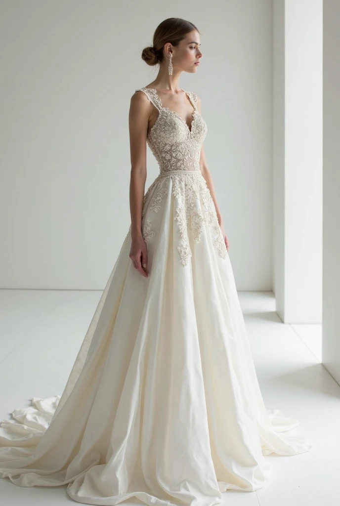 a beautiful woman in a avant-garde style dress, long flowing white dress, detailed elegant accessories, detailed beautiful face, detailed eyes and lips, cinematic lighting, highly detailed, photorealistic, 8k, masterpiece, dramatic composition
