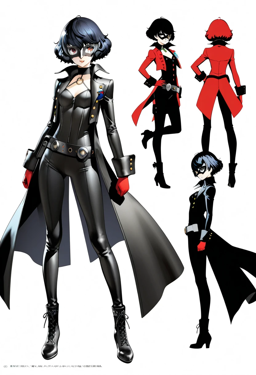 Masterpiece, manga master work, great anime, a beautiful underworld woman, gangster movie female BOSS, wearing a red silk shirt, black tight skirt standing under the empty night stars, full body standing, tall figure, slender legs, facial details, detailed body part details, side full body, 8k wallpaper