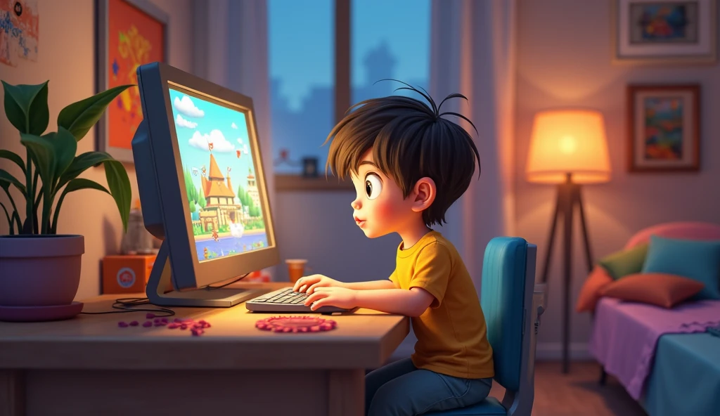 A side pic of lil boy who gaming on his PC