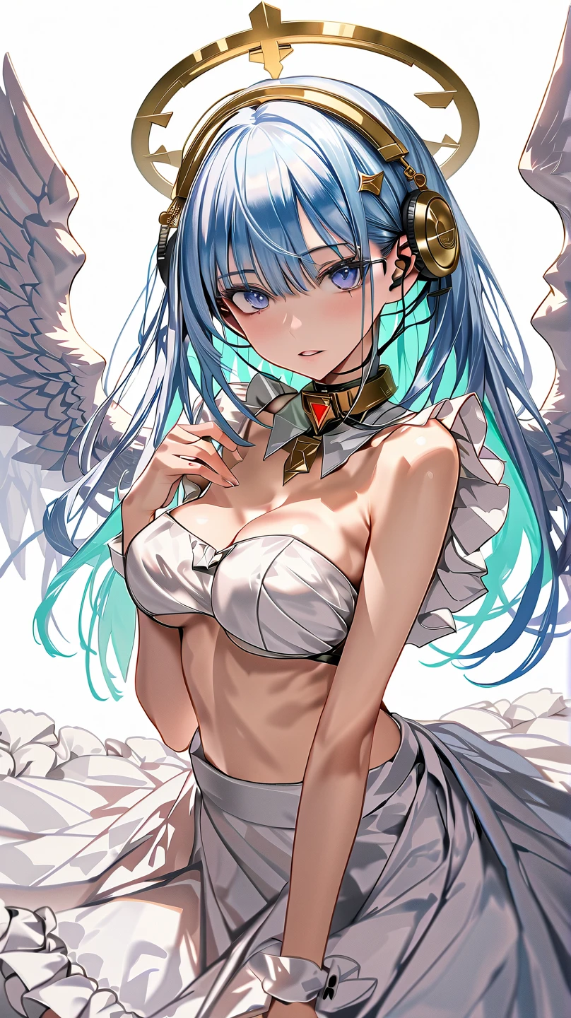 1 woman、Hair that shines like pale aquamarine、fluffy and soft hair、Sparkling aquamarine eyes、、Too large breductive breasts、Sderwear、Tiara of the Goddess、goddess god々Feeling、lace cape、aquamarine choker、Castle Room、Long Lace Bale、Ruffles and ribbons、A smile、The upper part of the body、long to, A glowing wand made of aquamarine and crystals.、Wings encrusted with aquamarine、A benevolent look、Aquamarine brilliance、Eternal brilliance、Too large breasts、爆乳、puffyCinderel's le、Navel Ejection、I can see my nipples