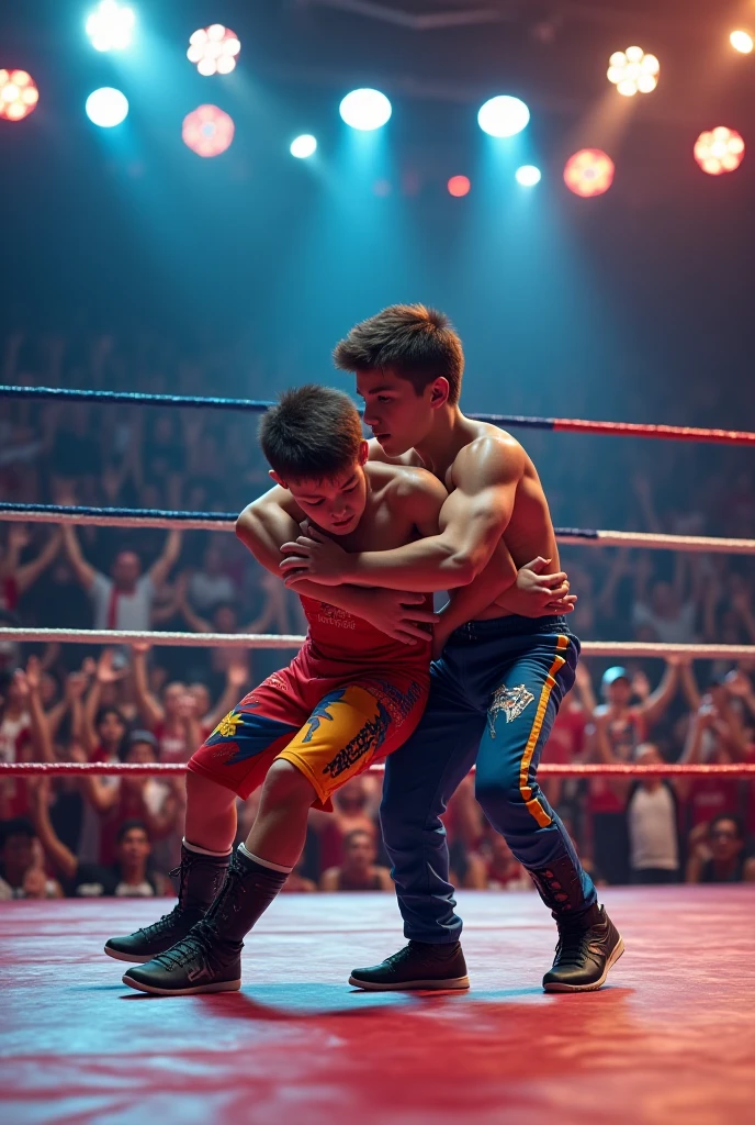 two curly haired teenage boxers