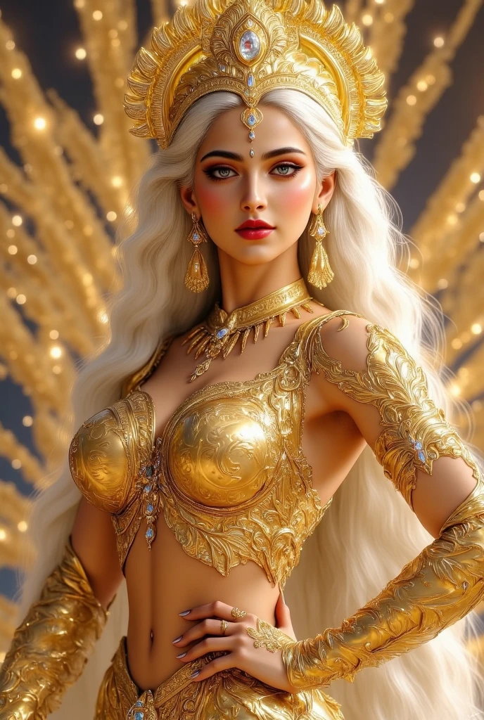 8k full body shot of beautiful Zeherade from the game Lost Ark, little clothing, intricate, beautifull face, elegant, highly detailed, digital hyperrealistic photography, hyperrealistic photography filigree, (masterpiece, sidelighting, (finely detailed beautifull golden eyes: 1.2)),