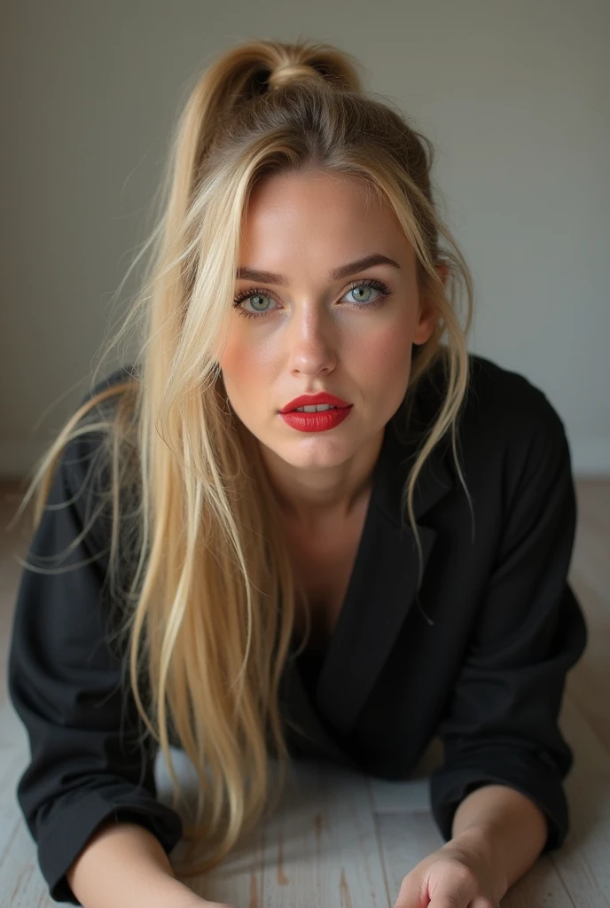 photo of fit (Wild-Cats-Island_Naby:0.99), blonde hair, a beautiful woman, perfect hair, (modern photo), surcoat, portrait, 85mm, (analog, cinematic, film grain:1.3), (Cratered Moon, Moon surface with countless craters, jagged ranges, and deep canyons.), detailed eyes, seductive pose, painted lips, (epiCPhoto), (looking at viewer:1.1), jewelry, (cinematic shot:1.3), (natural lighting, lit from above), <lora:add_detail:0.5>