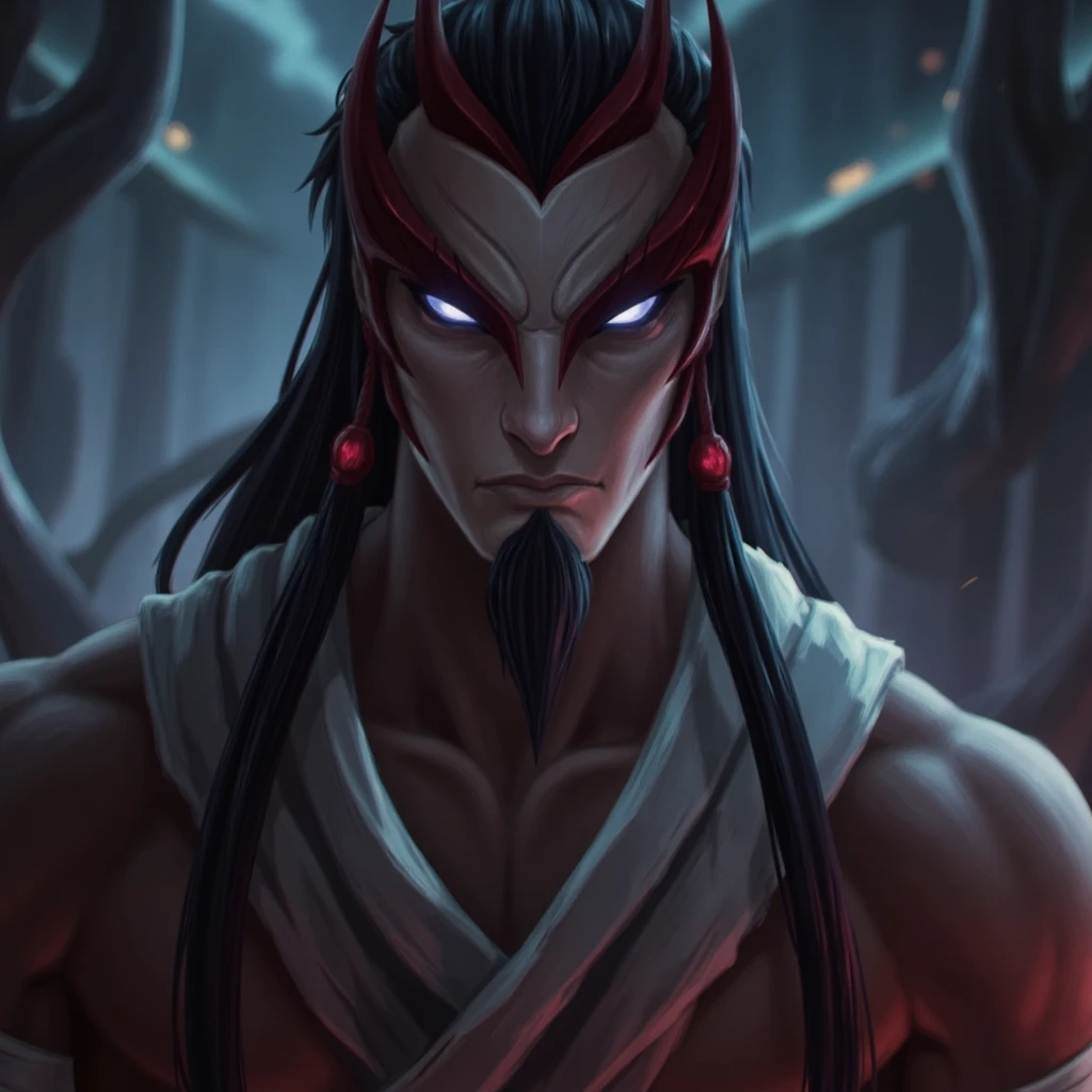 a young Asura guy with long hair is angry