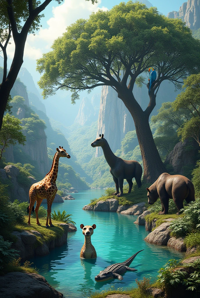 We splash through rivers with the elephants,
And play with dolphins in the sea so blue.