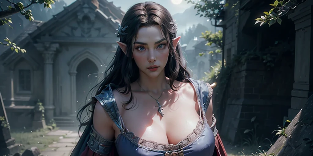 sksbrooke elf person, sksbrooke, (masterpiece:1.2), (best quality:1.2), perfect eyes, perfect face, 1girl, solo, brown eyeedium breasts), perky breasts, red pj, 