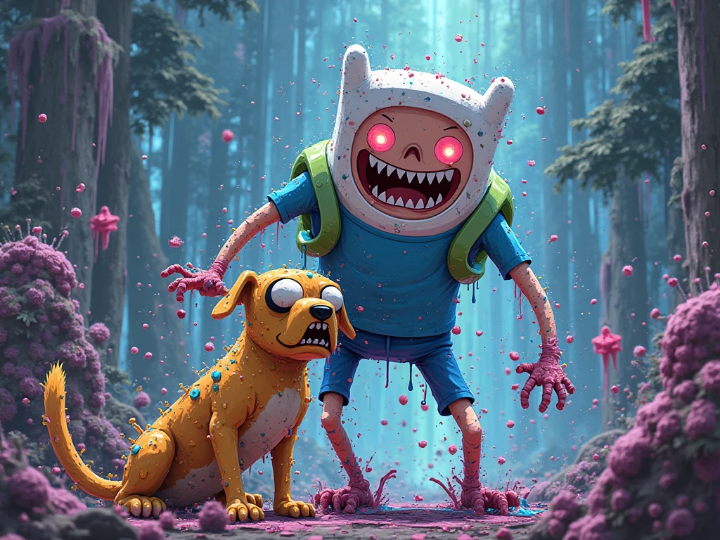 Finn killing Jake, bloody fight