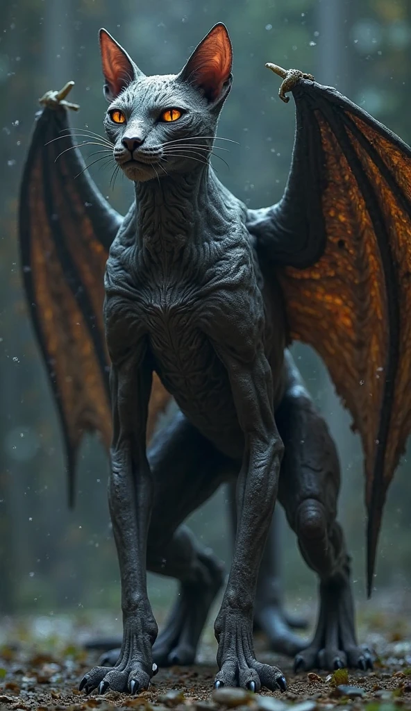 A GARGOYLE WITH A LION&#39;S HEAD, A MANE OF SNAKES, A HORSE&#39;S BODY, DRAGON&#39;S WINGS AND 4 FOX TAILS