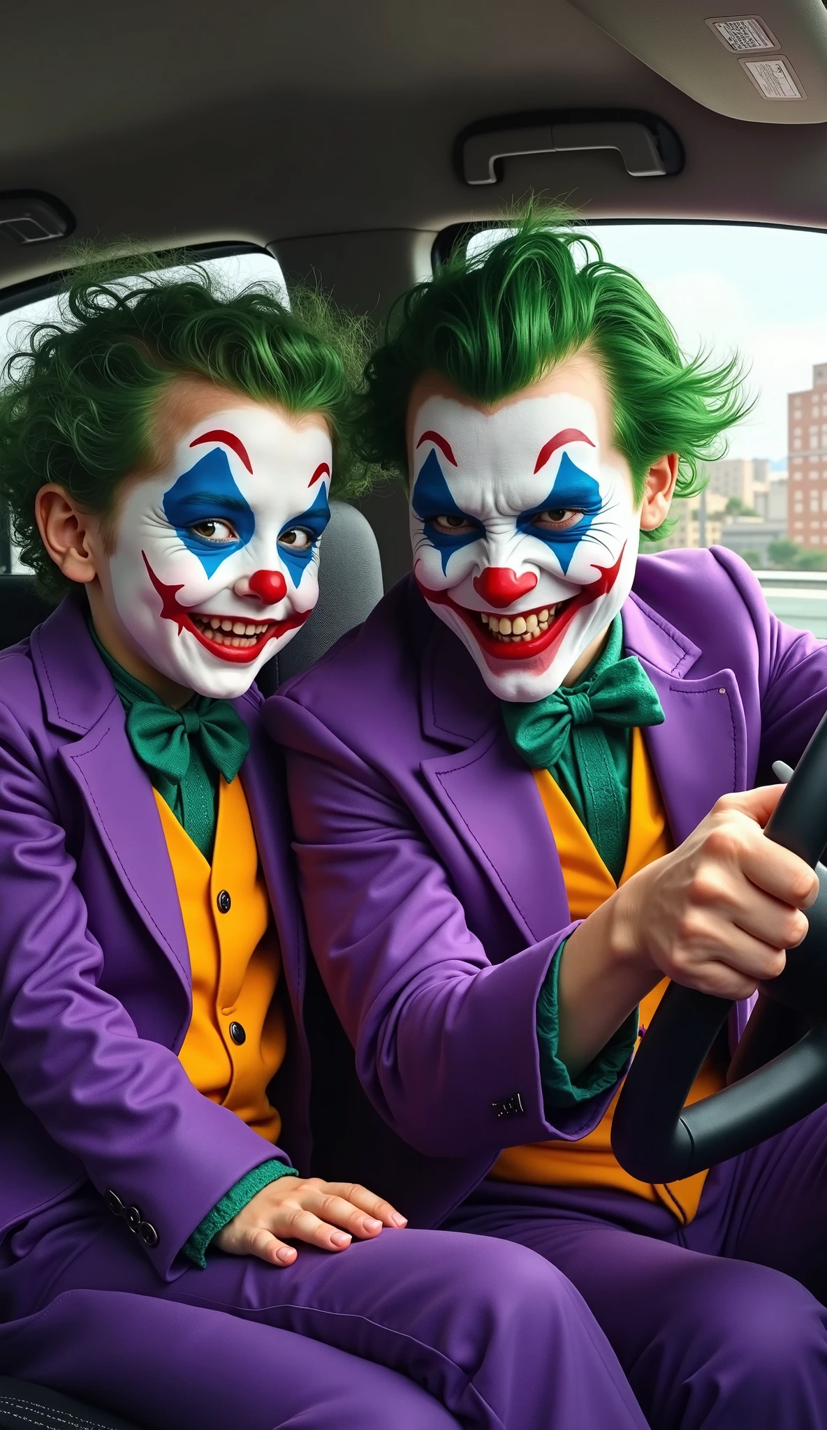 Photo of the Joker smiling on the road