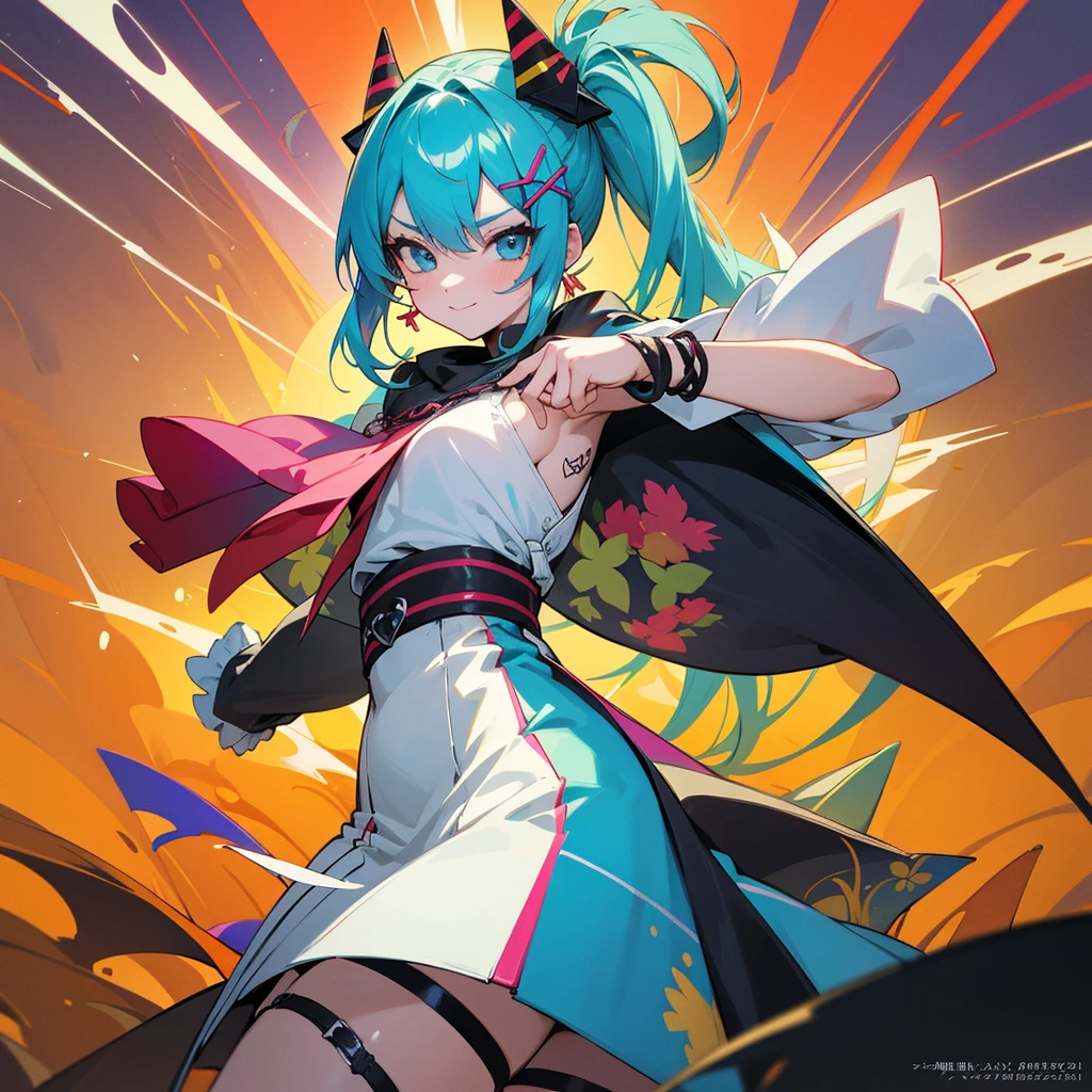 masterpiece, best quality, 1girl, solo, Combine vibrant splashes of red, blue, yellow, and green, with swirling motions and color leaks to create an explosive and chaotic effect<lora:darkmage-fe-richy-v1:1> darkmage, bodystocking, cleavage, <lora:genshinfull1-000006:1>, euladef,   <lyco:GoodHands-beta2:1>,  <lora:UnstableWaifusion:.3>