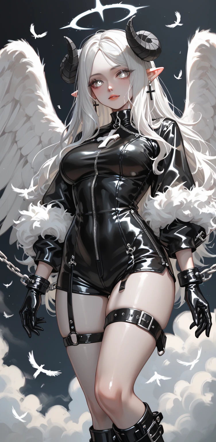 (((masterpiece)))、((highest quality))、(super detailed)、(CG illustration)、(so beautiful ))、cinematic light、(((1 Mechanical Girl)))、 SF、Apocalypse、erotic grotesque、(beautiful and luxurious:1.2)、(1 girl:1.3)、facing the front, (double breasted,under bust:1.2), button gap,(((corset belt))),(((high waist mile