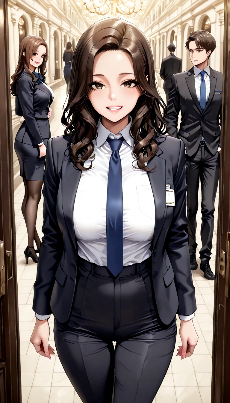 ((Biologically correct limb count))、(( Full-body photo including face))、4K、((Standing position))、masterpiece、((Focus on the face))、((Symmetrical facial features))、Eye for detailed depiction、Beautiful blue-haired woman、Excellent style、Beautiful clavicle、Beautiful feet、Beautiful Hands、Slender body、(Patent leather blazer、skirt、Colored Stockings、garter belt、High heels）、Facial detailing、Small earrings、necklace、tie、Scenery in the changing room、(Low - Angle、Camera angle to shoot the inside of the skirt from below)、Black Hair、Silver Hair、((Embarrassed face)))、Close-up photo of the upper body、(In the middle of changing:2)