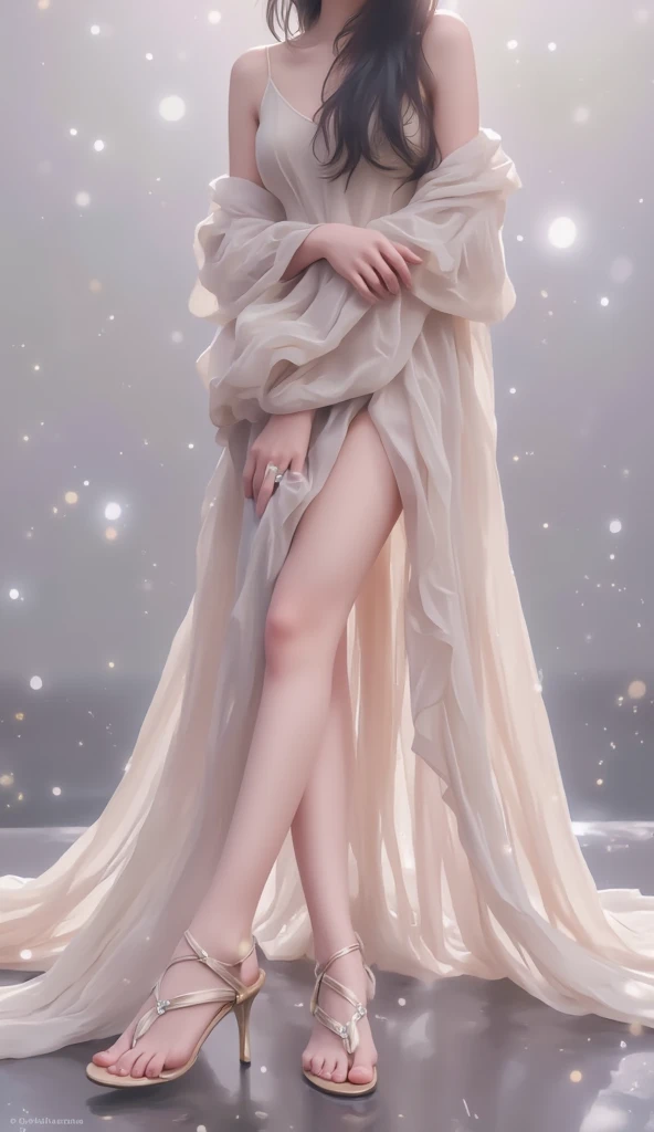 araffe woman in a white dress posing for a picture, Soft ethereal lighting, Ethereal beauty, Dawn CGSOCIETY, Ethereal and dreamy, Plump body,plump,a stunning young ethereal figure, ethereal glowing, ethereal back light, Ethereal!!!, Ethereal!!!!!!!, Ethereal fantasy, Very ethereal, elegant cinematic pose, 8 k sensual lighting, trending on cgstation, ethereal and otherworldly