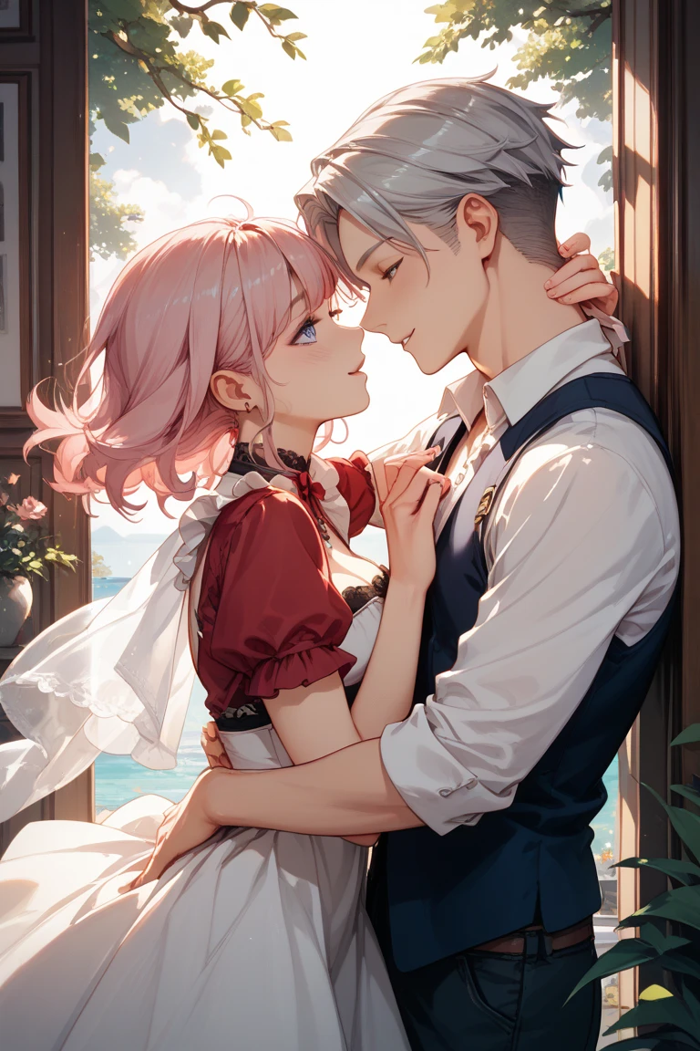 2 persons, ((1girl, 1boy)), long hair, cat ears, cozy, red hair AND white hair, shiny clothes, shiny hair, masterpiece, intricate details, detailed, extreme details, outdoors,
<lora:HugsLoraV1.0-000001:1> HugsAI