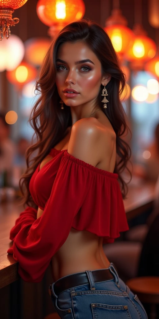 20 years old woman, sexy, mirando a la camara, con senos grandes, cuerpo de latina, piel blanca.