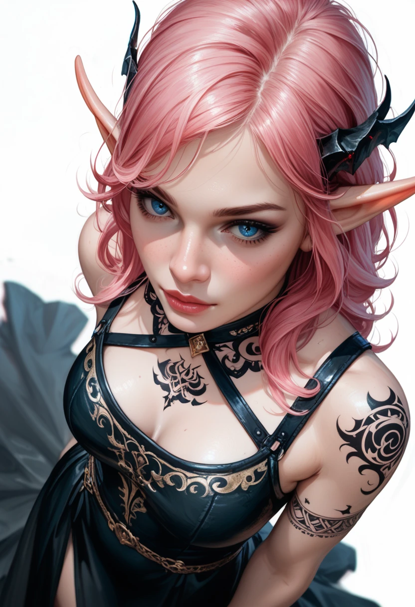 tattooed Teddi Mansueto, full body length standing of a photorealistic beautiful woman, proportionate, intense coloration fantasy, light hair, a stunning realistic photograph 20 years , bubblegum pink colored hair, upper class fashion, random color eyes, full body, cover, dress design has fractal and tiling features, hyperdetailed painting, luminism, octane render, Bar lighting,  complex, {{Martin Ansin}}, 8k resolution concept art portrait by Martina Fačková and Prywinko Art, Artgerm, WLOP, Alphonse Mucha, little fusion pojatti realistic steampunk, fractal isometrics details bioluminescence :  hypereallistic cover photo awesome full color, hand drawn, dark, gritty, realistic mucha, klimt, davinci, erte .12k, intricate. hit definition , cinematic,Rough sketch, mix of bold dark lines and loose lines, bold lines, on paper , real life human, bold colors on dresses,