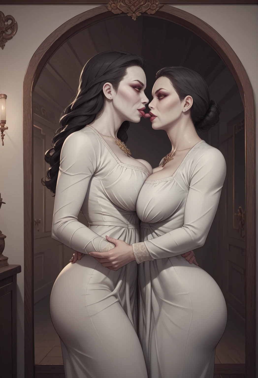 uploaded e621, score_9, score_8_up, score_7_up, score_6_up, score_5_up, score_4_up, rating_safe, smooth, source_furry, {realistic}, two mature lesbian licking, wet exhibitionist, prefect figure, curvy milf, sexy, hot latina, seductive lesbian, indian, countershading, huge breasts,lesbian breast feeding, wet breast feeding exhibitionist((( hair over shoulder ))) {{{ dark hair, white balayage highlights, bride ,lace dress, nipple out, sexy cleavage, tall, nip slip, with very long thick braid hair, hair model, juicy ,long braided hair, thick hair, luscious hair, cascading hair, gorgeous hair, beauties long hair, dense hair, hair locks , big flowing hair, traditional milf hairstyles, very long flowing hair, elaborate long black hairstyle, jaw-dropping beauty}}},brides breast feeding, sexy cleavage, tall, black lips, hazel eyes, wide hips, extra thicc , wet milf ,lesbian licking,