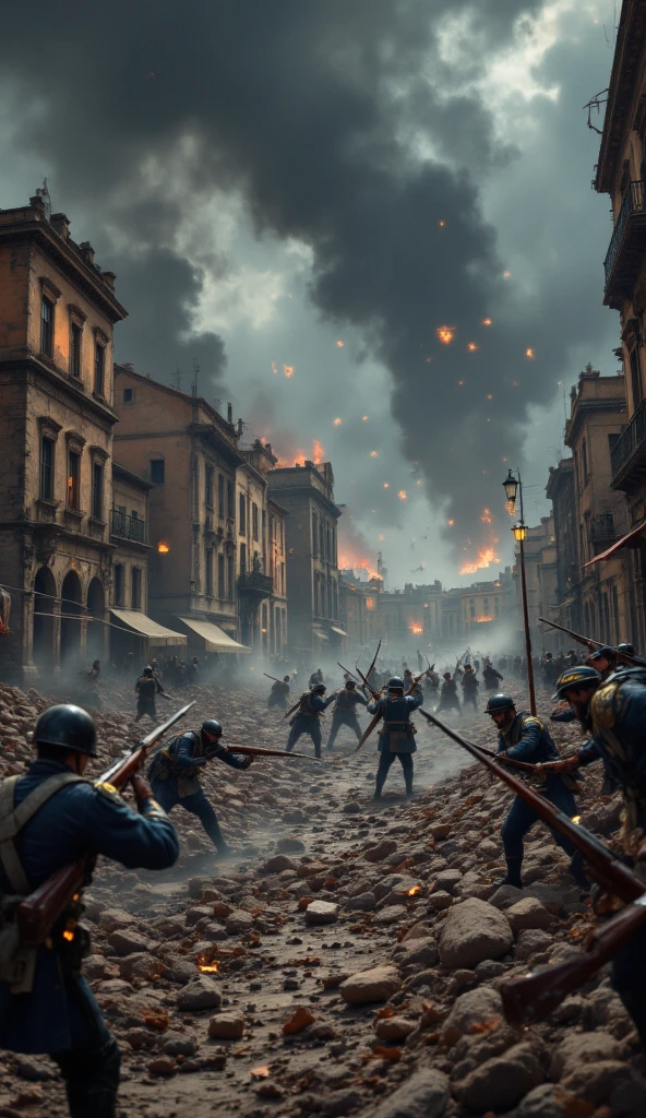 A series of shots were fired behind Miele. The cavalry chasing Miele fell one after another, But that weak resistance alone was not enough to stop the massive and terrifying sweep of the noble army. And the arrival of the titans officially marks the end of the kingdom's brave soldiers. A series of streets in the capital Rennes are stained red with a color of blood, Somewhere are crumbling buildings, broken rubble, smoke, dust,fire and cries of grievance, Faint cries for help came from beneath the rubble.