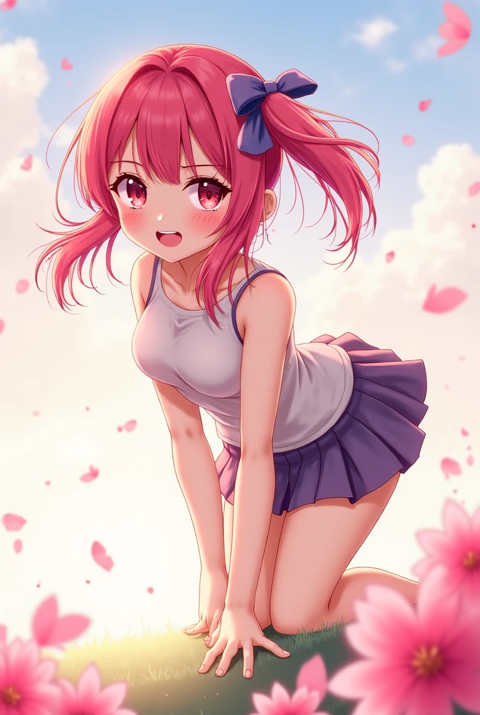 Anime girl showing her ass excited