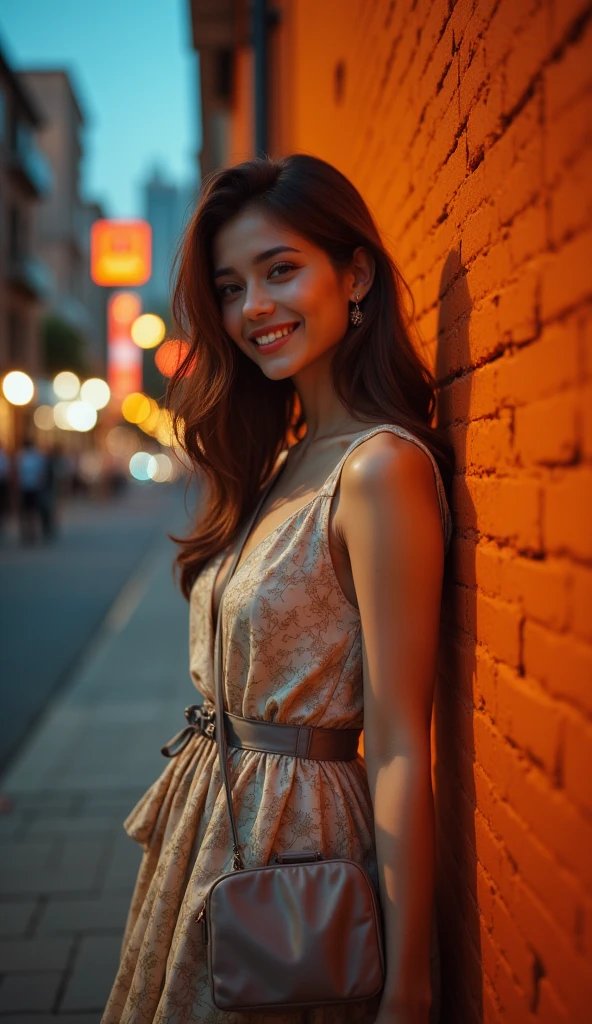 absurderes,(tmasterpiece、top-quality、8K ),intricately details,ultra - detailed、1 girl in、A smile、(Backless summer dress :1.4),Looking back、Seaside road、Summer sky、sunburn marks、Ultra photo realsisim,Perfect anatomy, Big but,Long black hair