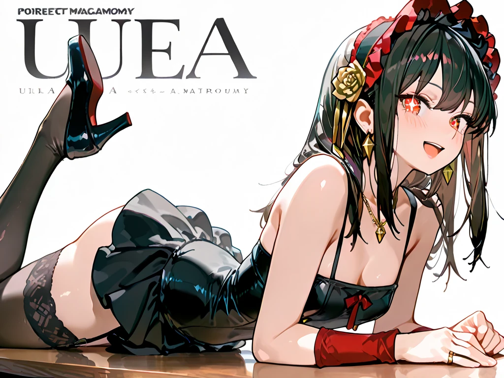 One girl、tiara、long Hair、Heel、bikini、red Hair、Manly