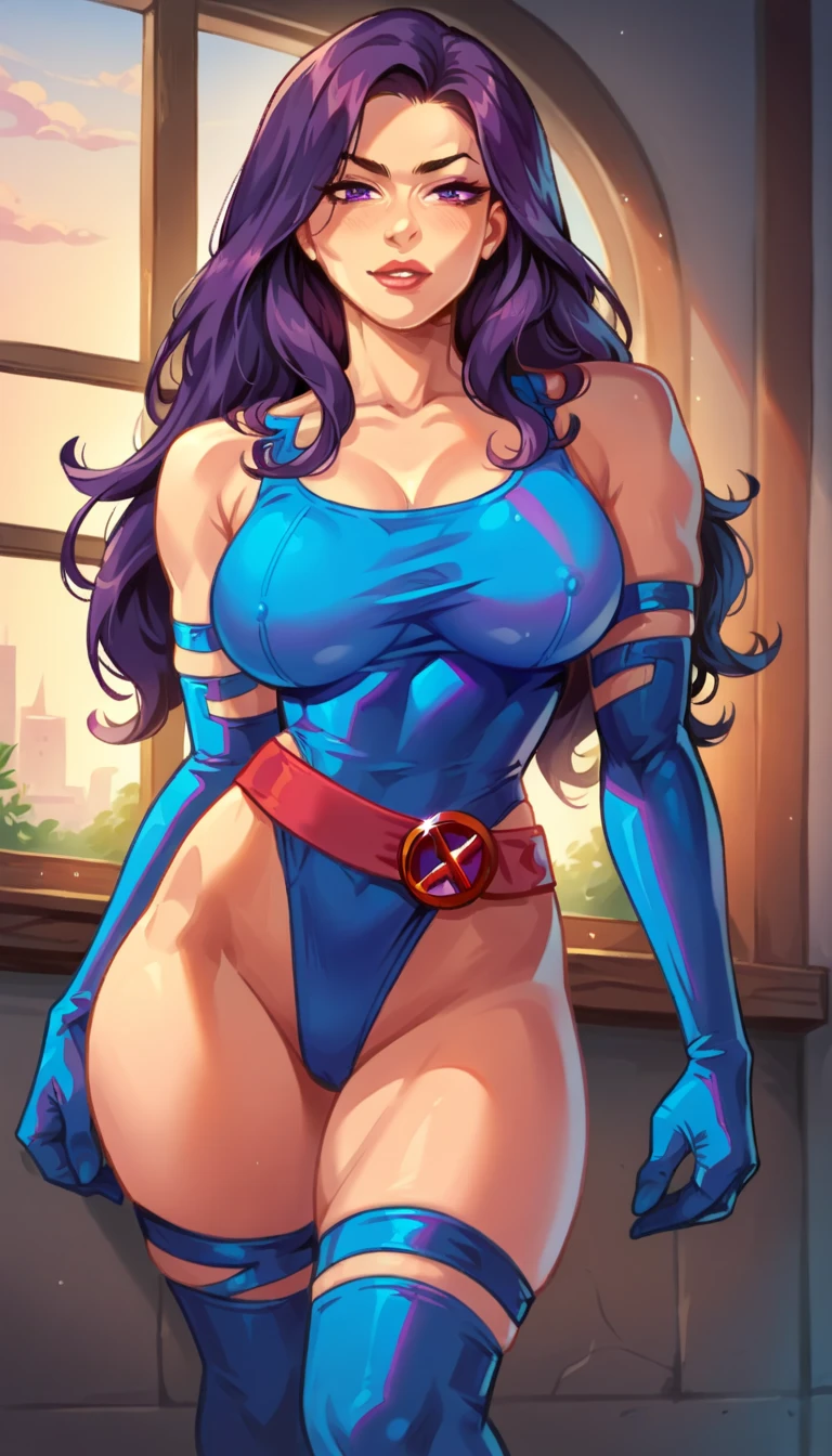 (8ก, 最high quality: 1.2), Very detailed, Complete solution, (Realistic, Realistic photo: 1.5), Portraiture, High resolution RAW color photograph, High resolution and beautiful, High resolution, 8ก Image Wallpaper, Amazing details, Large file size, Very detailed美しい女性, Very detailed face, (Super detailed and super beautiful blue eyes:1.8), Looking at me with an upturned gaze, The nose is precisely shaped, Expressive crimson lips, Thin and small lips, Refreshing cheeks, The background is not blurred, One Story, 28 year old adult woman, Realistic、 (Movie Scenes,Fantasy art,最high quality,high quality,High resolution,high qualityの質感,Attention to detail,Beautiful details,Fine details,Very detailedCG,Detailed Texture,Realistic representation of face,To avoid shortening the torso,,before,dynamic,bold),1 Girl,Very detailed肌,curve,Long limbs,(A bodysuit in a single shade of purple,Off the shoulder, Green sash :1.8),(Wearing a belt around his waist),(Fully expose your thighs to the viewer:1.8),(Rope Bondage:1.6),((Raise your arms above your head:1.6)),((Show both armpits:1.8)),((Lift one leg outwards:1.6)),((Can lift one leg:1.6)),Stand facing forward with your feet shoulder-width apart,Push your belly forward,Humiliating pose, ((Poses that make your legs look longer)),(Nipples are visible:1.2),((Beautiful breasts,Under the chest,Large Breasts:1.8)),Pale skin,Pointed Chest,(Very fine hairs),(Very soft hair),(Wavy, waist-length hair),Long, slicked bangs,Very light coppery amber hair,(Hair on one eye:1.4),(Open your mouth:1.2),Sensual look,A look of shame,(Blushing),Angry，Mature Woman,Detailed fingers, Perfect hands, Length 180cm,(Small face),sweating,Sweat on the face, dripping between her legs,((Small Ass:0.4)),Tied up woman,complain of embarrassment,(Voluptuous body),Soft and thick thighs,Sexy legs, (Beautiful and voluptuous lower body details),A lean belly,Deeply indented navel,Cleavage,((Amazing orgasm)),Big sexy ass, ((Long and beautiful leg details)),Wearing high heels,Perfect Body Proportions,(Slim waist),Nipples visible,The areola is protruding,(Long legs:1.6),Huge :1.1，perspective:1.2，Looking at the audience，Character-centric，symmetry diagram，whole body:1.2，From below:1.2，Abdominal shot