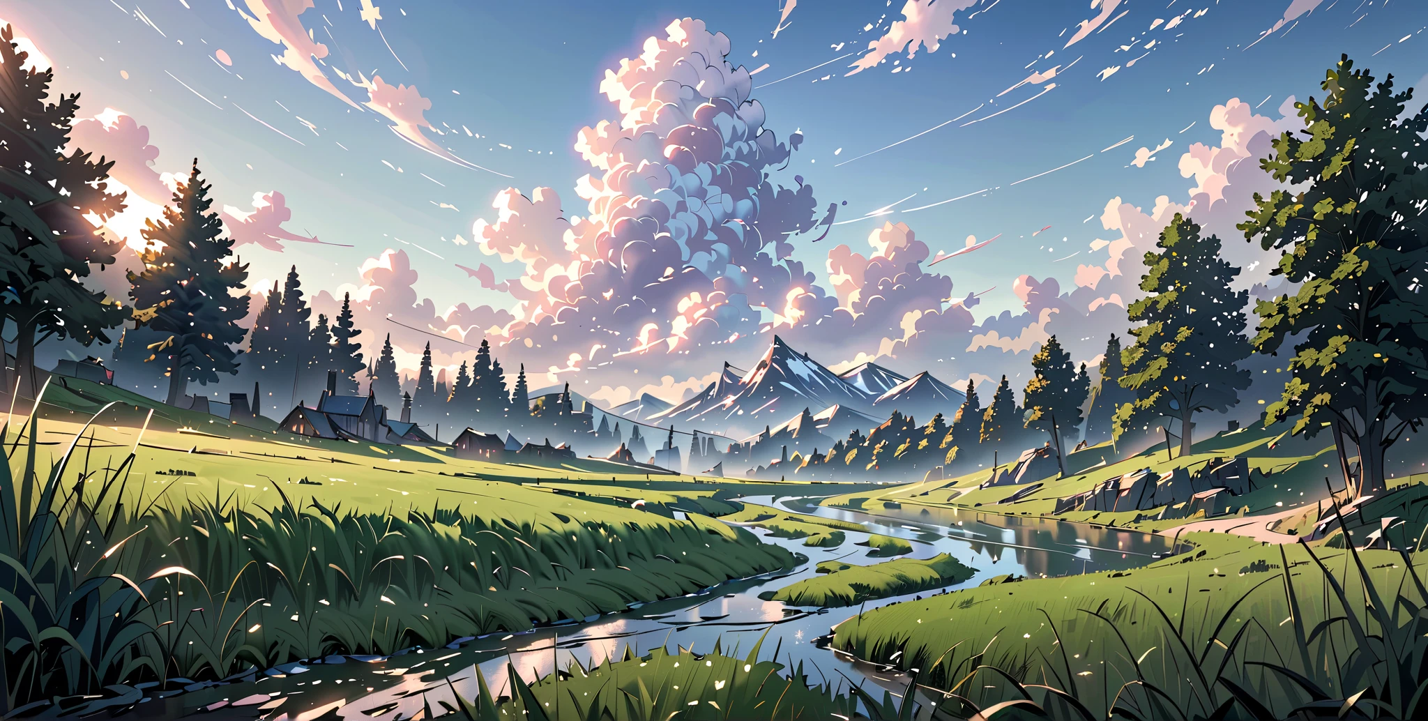 In a landscape bathed in green, Where emerald fields meet the blue sky, The eyes can wander, Far and away , Et voir les profondeurs où se cachent les secrets.