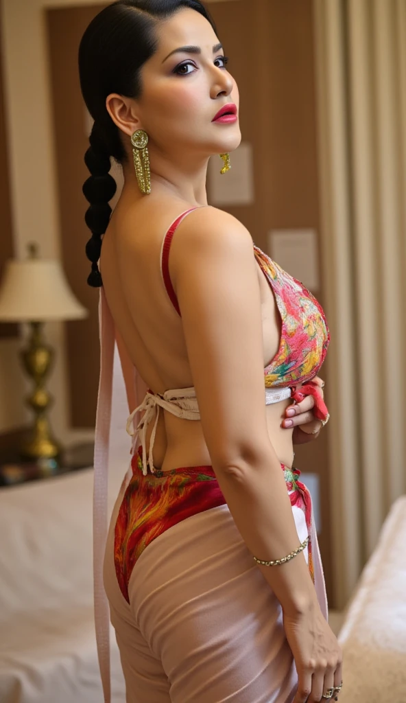 Sexy indian girl in saree with large breast and ass, seductive