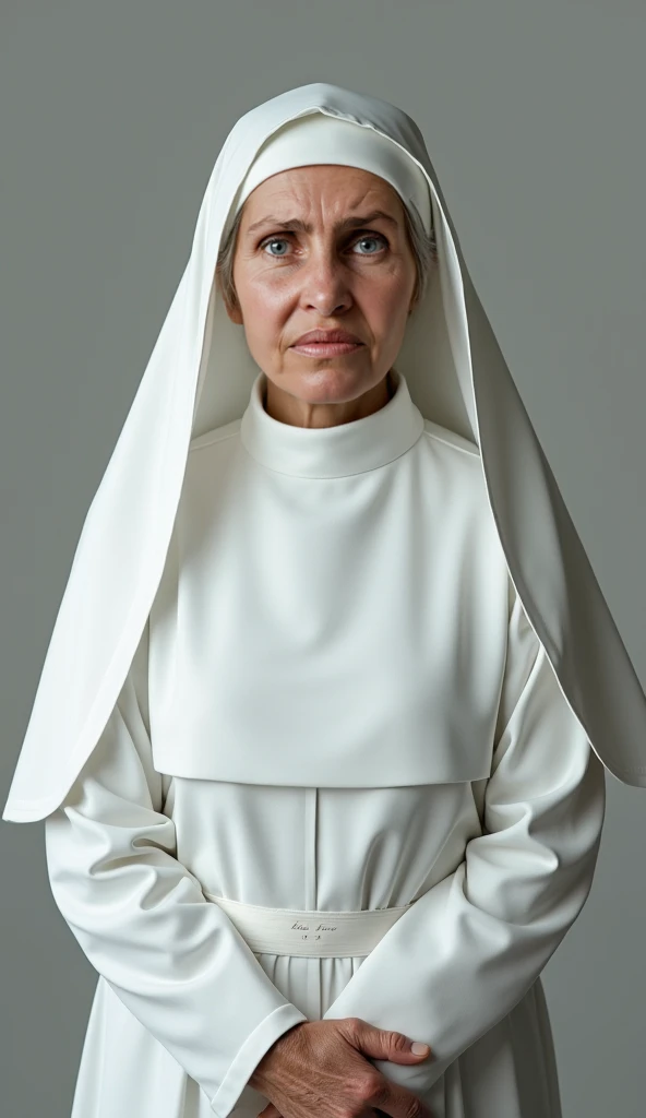 (1girl:1.5), masterpiece, best quality, best detail, best proportion, best anatomy, best face, blush, best shaped breasts, very large breasts, ((wearing nun's costume):1.4), old lowteen, ((half body shot):0.9), nsfw, in a confession room(background), shame, blush, topless:1.3, nipples:1.2, cum in pussy, very wet, spread her legs wide,