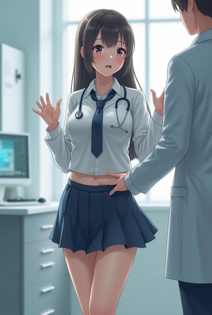 best quality, uncensored, prefect lighting, rating_explicit, very aesthetic, anime, Ultra detailed, 8k, ((scientist and assistant ,swept bangs, glass , skirt lift ,Scientist's Lab Coat )), beautiful face, highly detailed, physics-based rendering, cinematic lighting , official art, anime coloring, detailed face, detail body, 
BRAEK, nsfw
((2 girls ))  ,(( yuri:)) , lesbians, 18 years old , pussy licking, cunnilingus, pussy juice, dripping, sweat, wet, shiny skin ,  ahegao,
com on back,  blush, orgasm, sweaty, drooling, saliva trail, indoor,  ((Laboratory )), ((bare nipples )),blurry background,